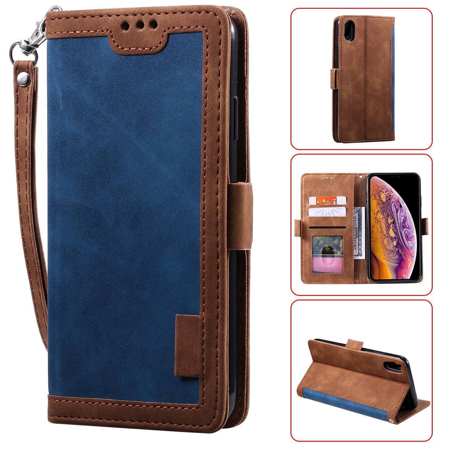 Vintage Splicing Style Wallet Stand Leather Case for iPhone XR 6.1 inch Vintage Splicing Style Wallet Stand Leather Case for iPhone XR 6.1 inch